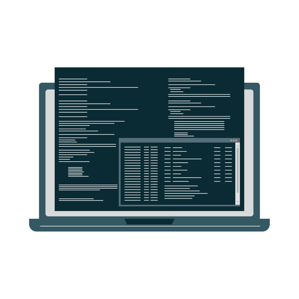 code de programmation dans un ordinateur portable vecteur