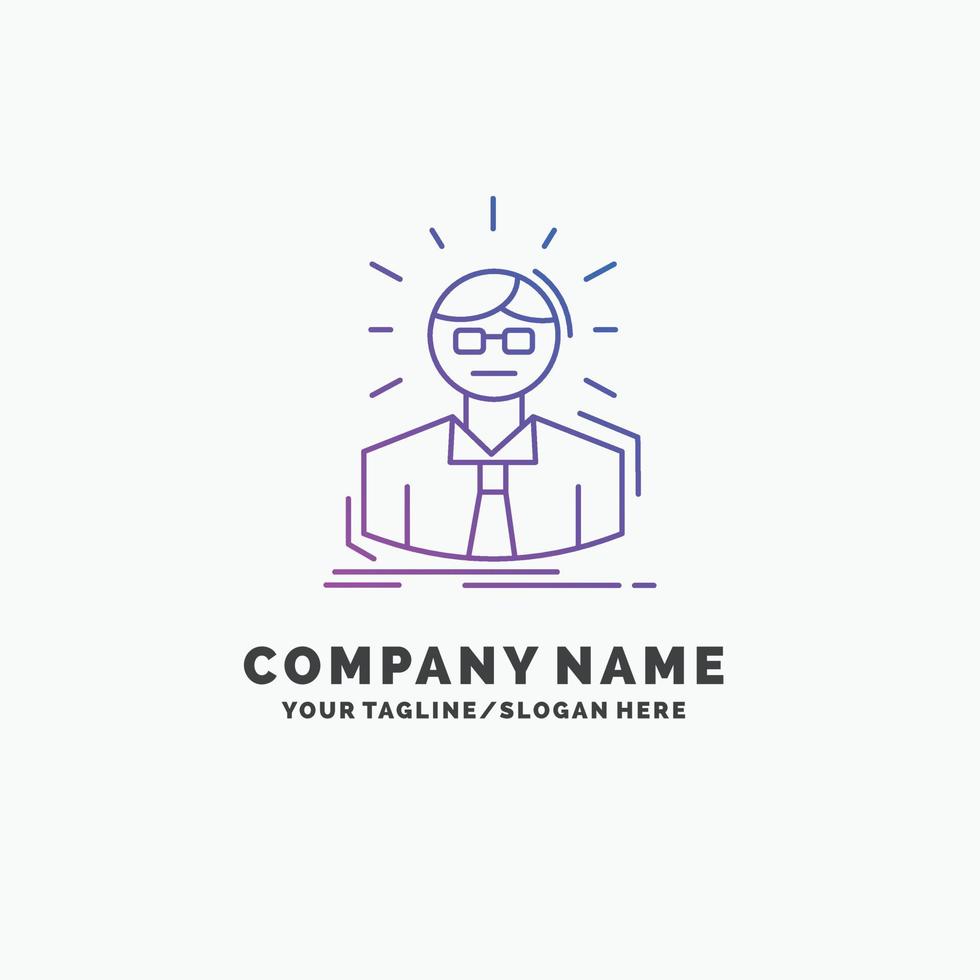 gestionnaire. employé. docteur. la personne. modèle de logo d'entreprise violet homme d'affaires. place pour le slogan vecteur