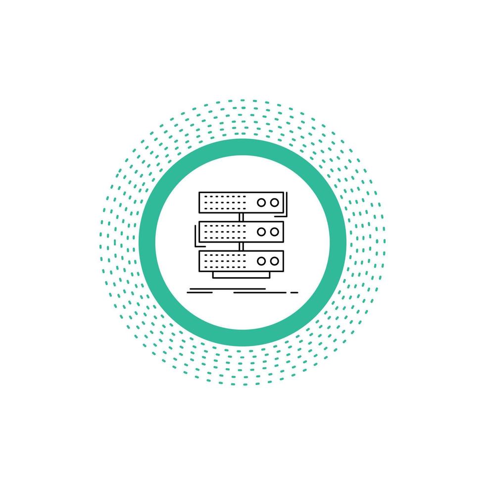 serveur. stockage. étagère. base de données. icône de ligne de données. illustration vectorielle isolée vecteur