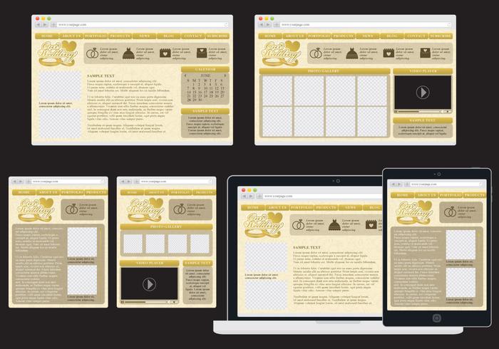 Web adapté pour mariage vecteur
