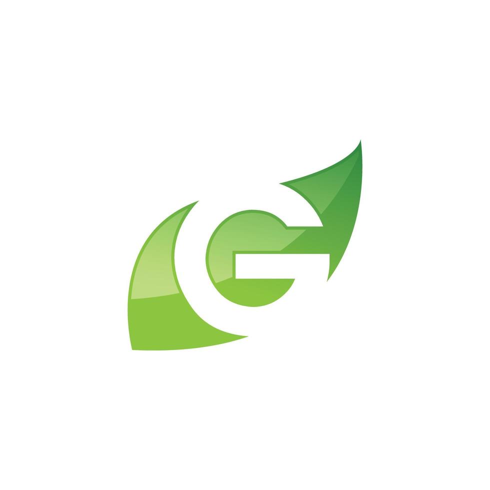 lettre verte g eco logo vecteur