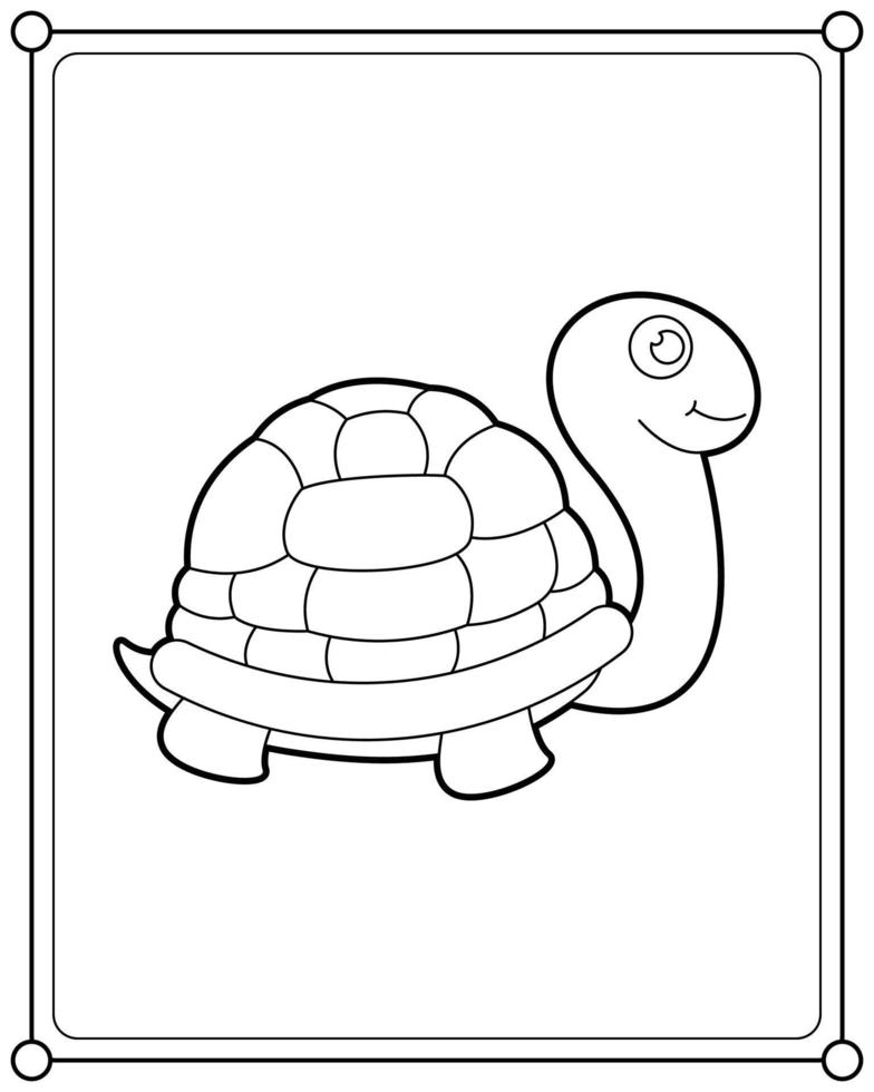 tortue adaptée à l'illustration vectorielle de la page de coloriage pour enfants vecteur