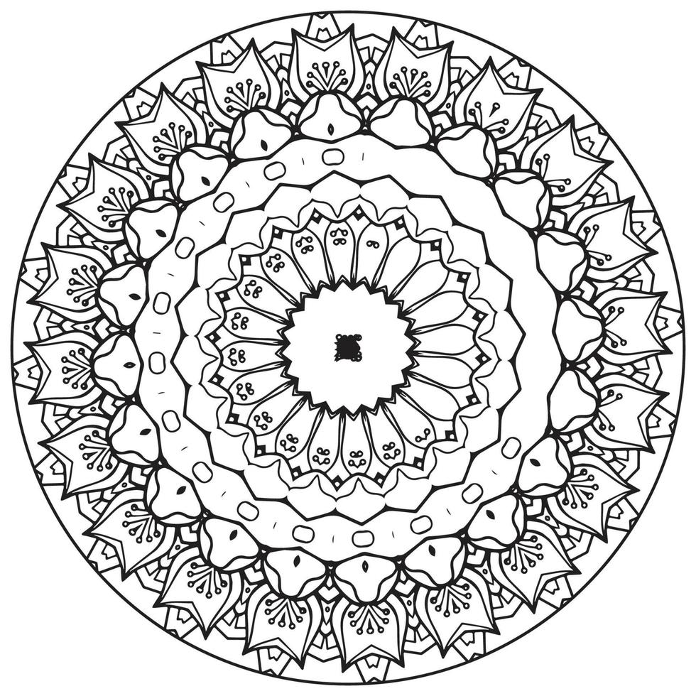 page de coloriage de mandala. éléments décoratifs vintage, ornement décoratif dans le contour de style oriental ethnique doodle illustration vectorielle dessinée à la main vecteur