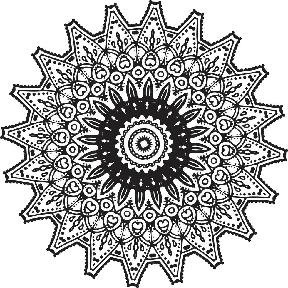 page de coloriage de mandala. éléments décoratifs vintage, ornement décoratif dans le contour de style oriental ethnique doodle illustration vectorielle dessinée à la main vecteur