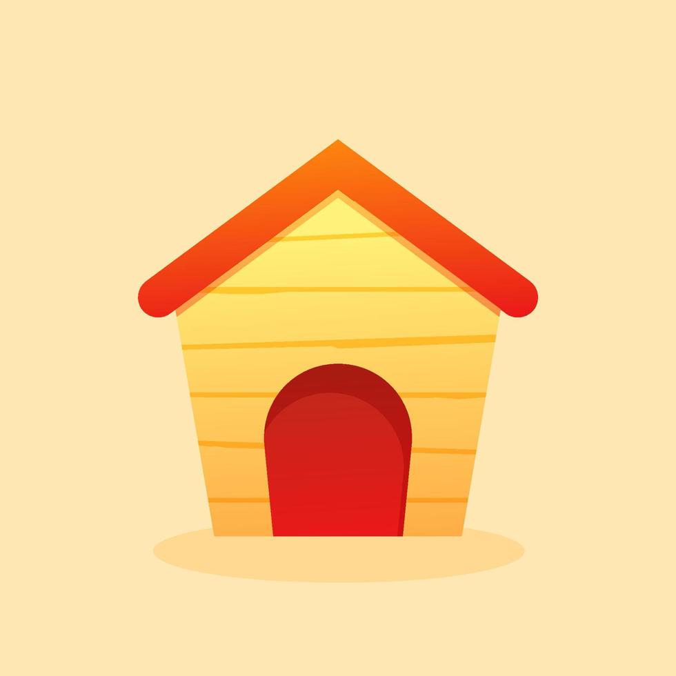 maison de chien colorée de dessin animé isolée sur fond clair vecteur