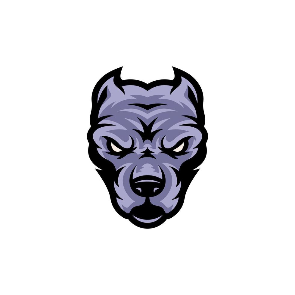 le logo de la mascotte tête de chien pitbull conçoit un personnage pour le sport et le logo pour animaux de compagnie vecteur