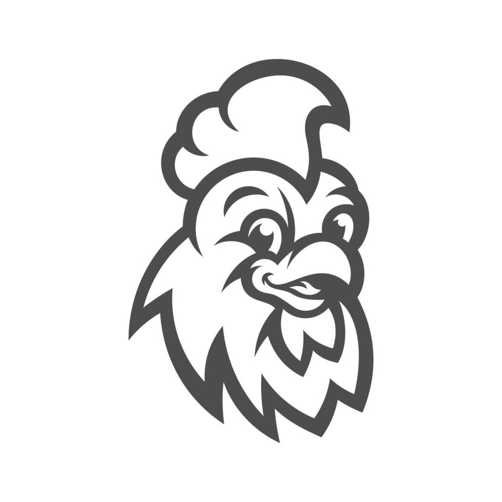 modèle de logo esport sport mascotte tête de coq de poulet vecteur