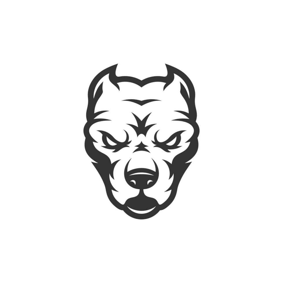 le logo de la mascotte tête de chien pitbull conçoit un personnage pour le sport et le logo pour animaux de compagnie vecteur