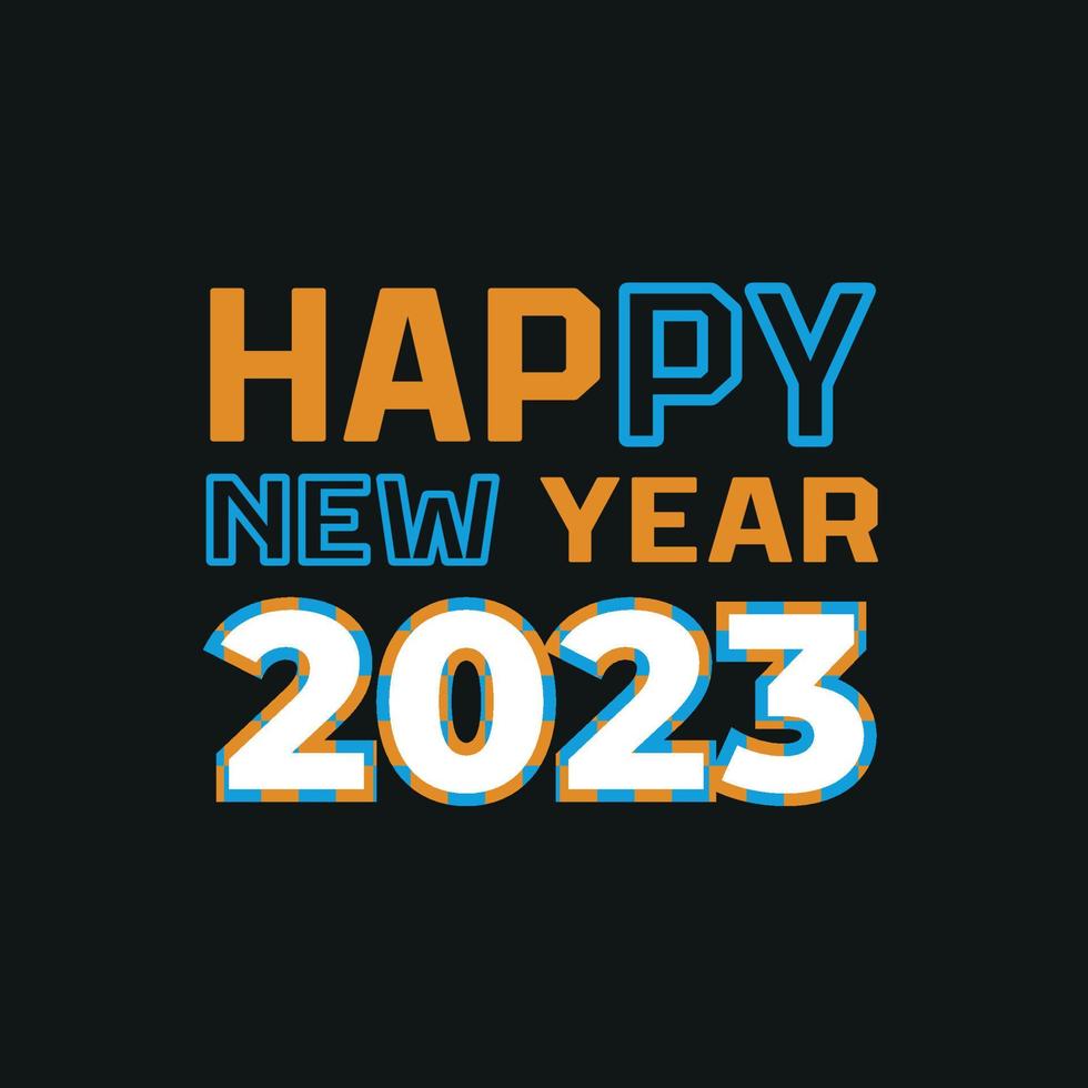 bonne année 2023 t-shirt. conception de t-shirt de célébration du nouvel an pour impression. meilleur pour les t-shirts imprimés. conception de t-shirt vecteur entièrement modifiable.