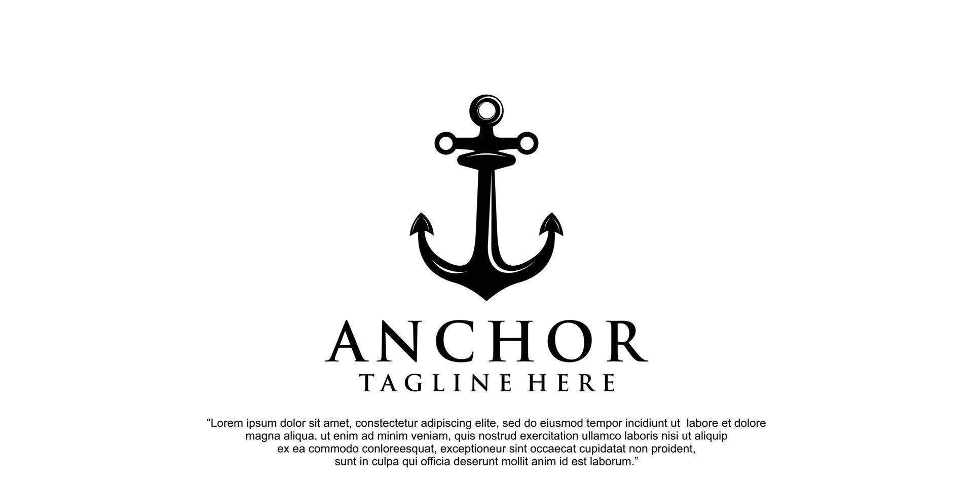 création de logo dancre simple pour bateau bateau marine transport nautique vecteur premium