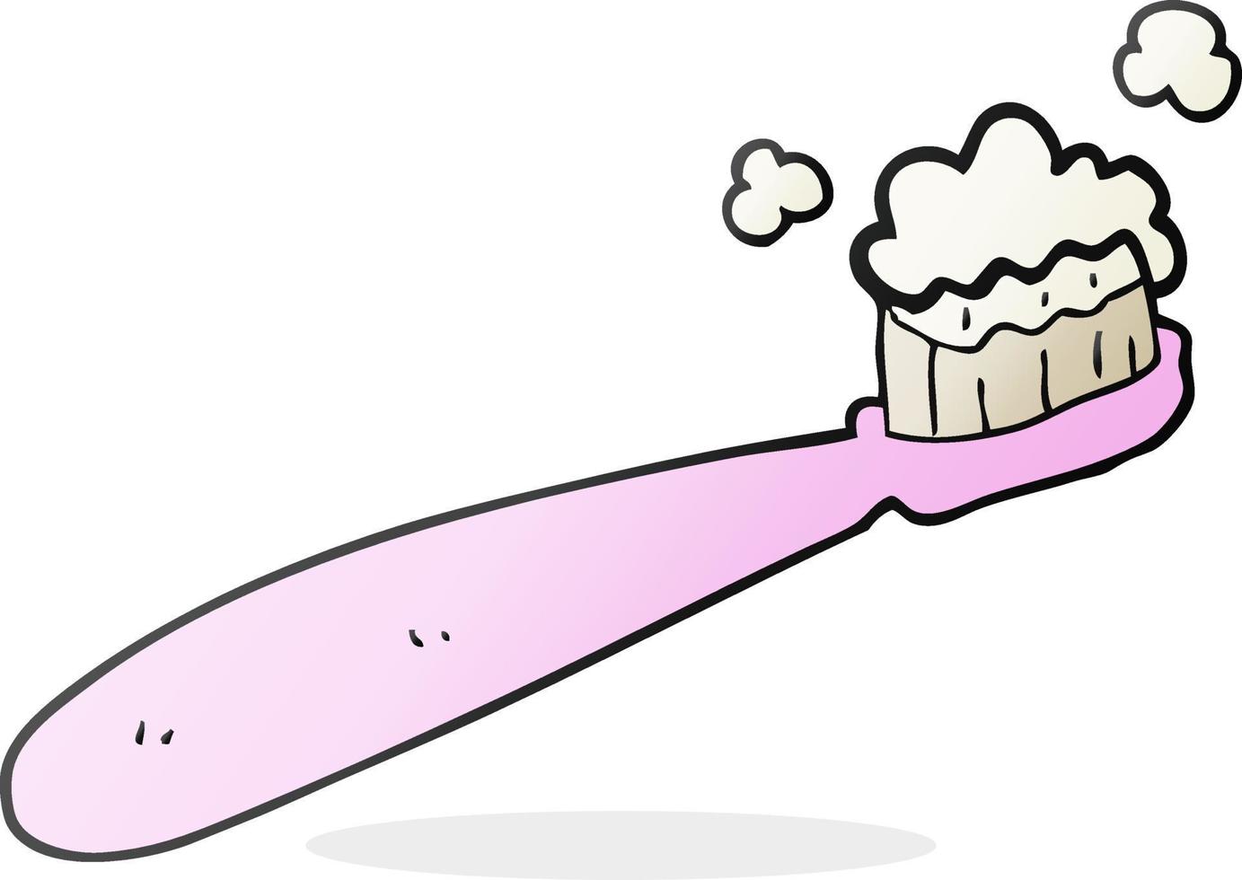 brosse à dents de dessin animé de personnage de doodle vecteur