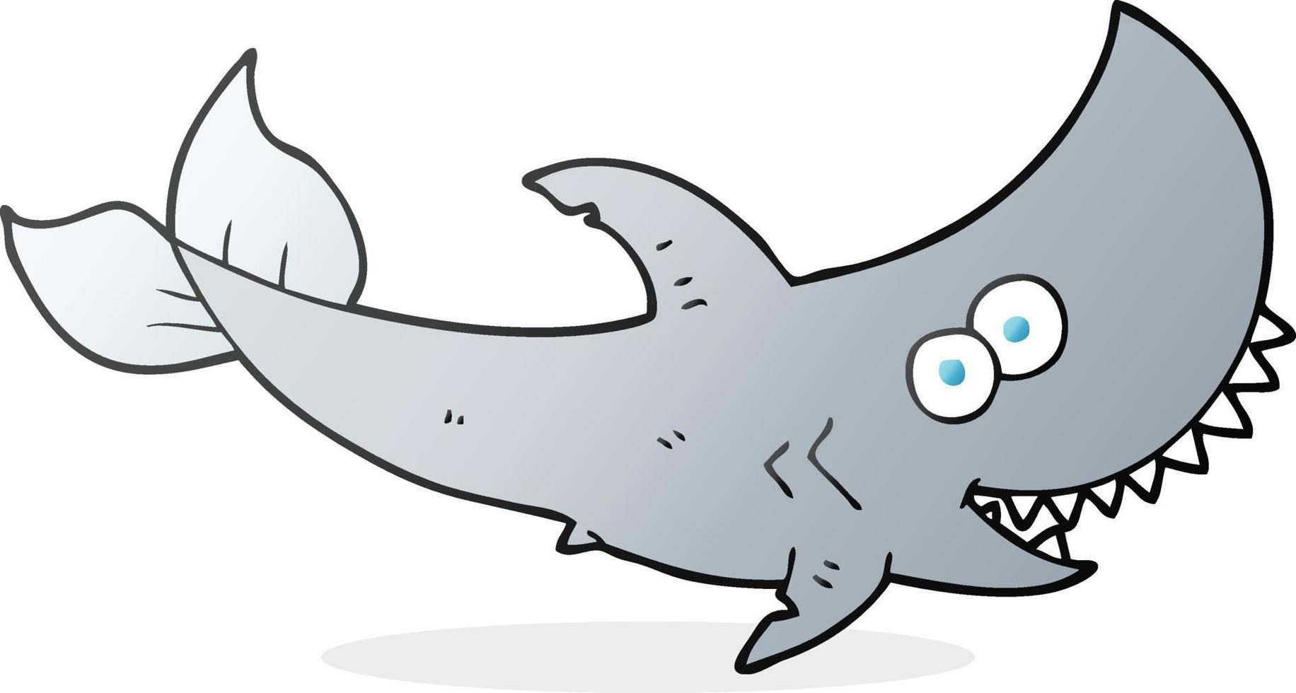 requin de dessin animé de personnage de doodle vecteur