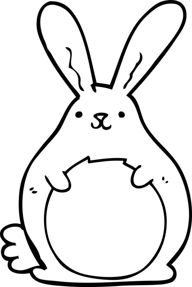 dessin au trait lapin de dessin animé vecteur
