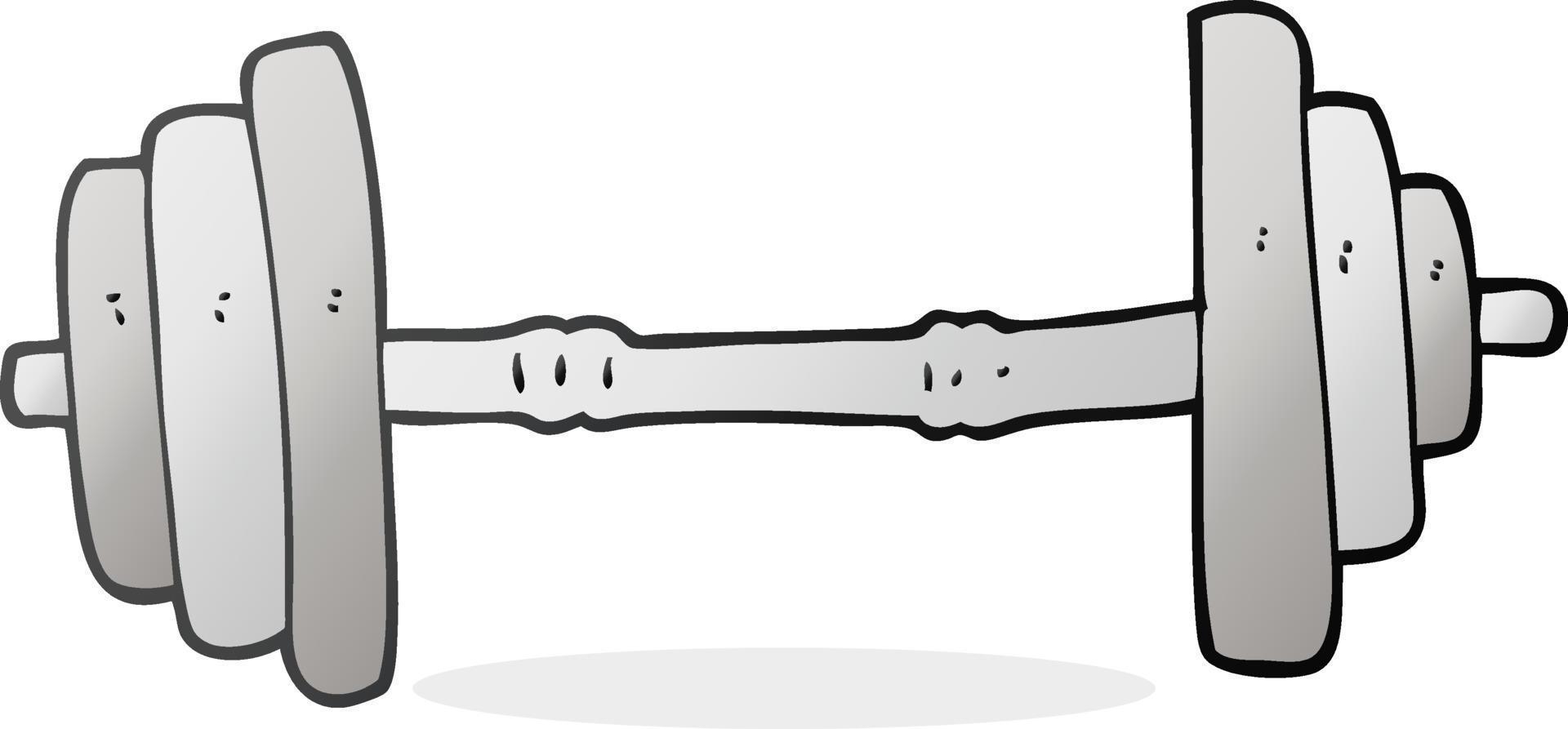 barbell de dessin animé de personnage de doodle vecteur