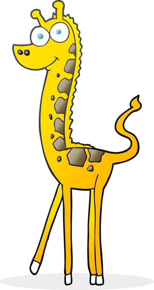 Doodle personnage dessin animé girafe vecteur