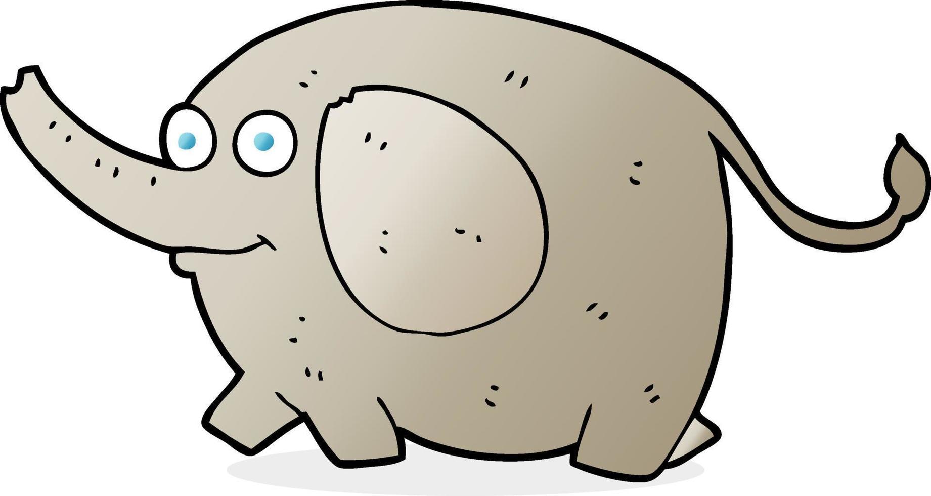 éléphant de dessin animé de personnage de doodle vecteur