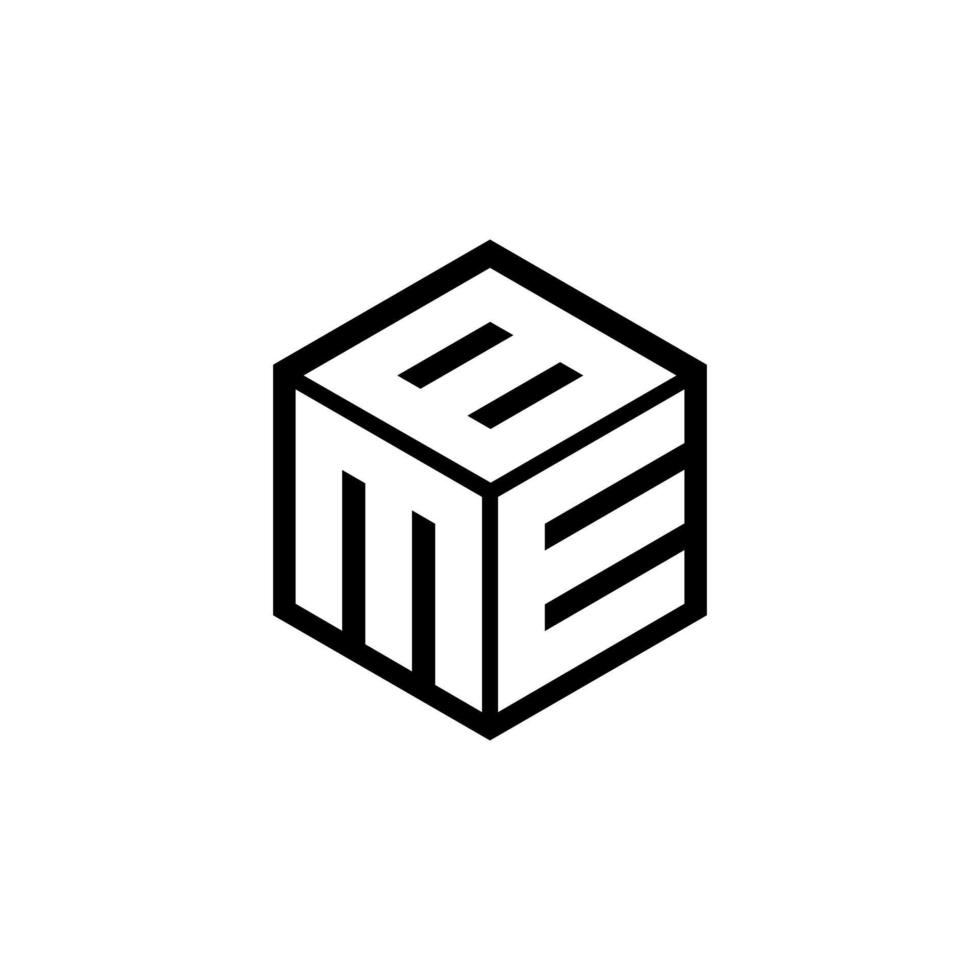 création de logo de lettre meb avec un fond blanc dans l'illustrateur. logo vectoriel, dessins de calligraphie pour logo, affiche, invitation, etc. vecteur