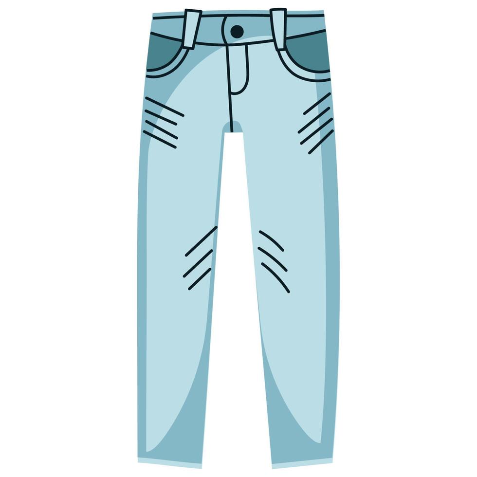 pantalon en jean jean. vêtements à la mode pour hommes. pantalon d'usine de vêtements et vêtements textiles bleus décontractés avec patchs et poche. concept d'illustration vectorielle de mode vecteur