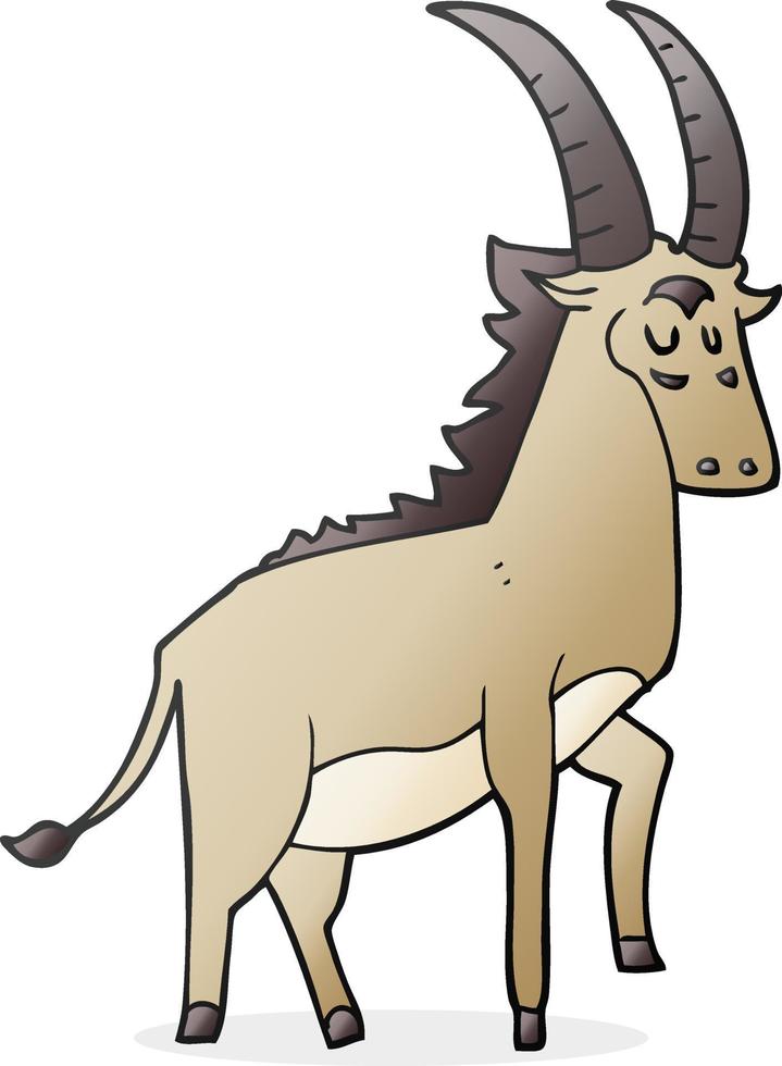 antilope de dessin animé personnage doodle vecteur