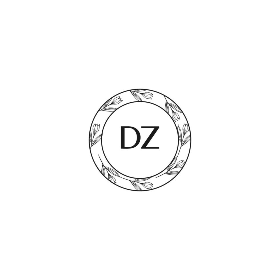 dz lettre initiale fleur logo modèle vecteur art vectoriel premium