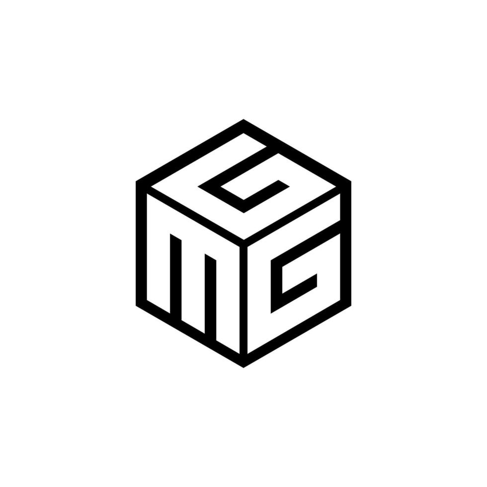 création de logo de lettre mgg avec un fond blanc dans l'illustrateur. logo vectoriel, dessins de calligraphie pour logo, affiche, invitation, etc. vecteur
