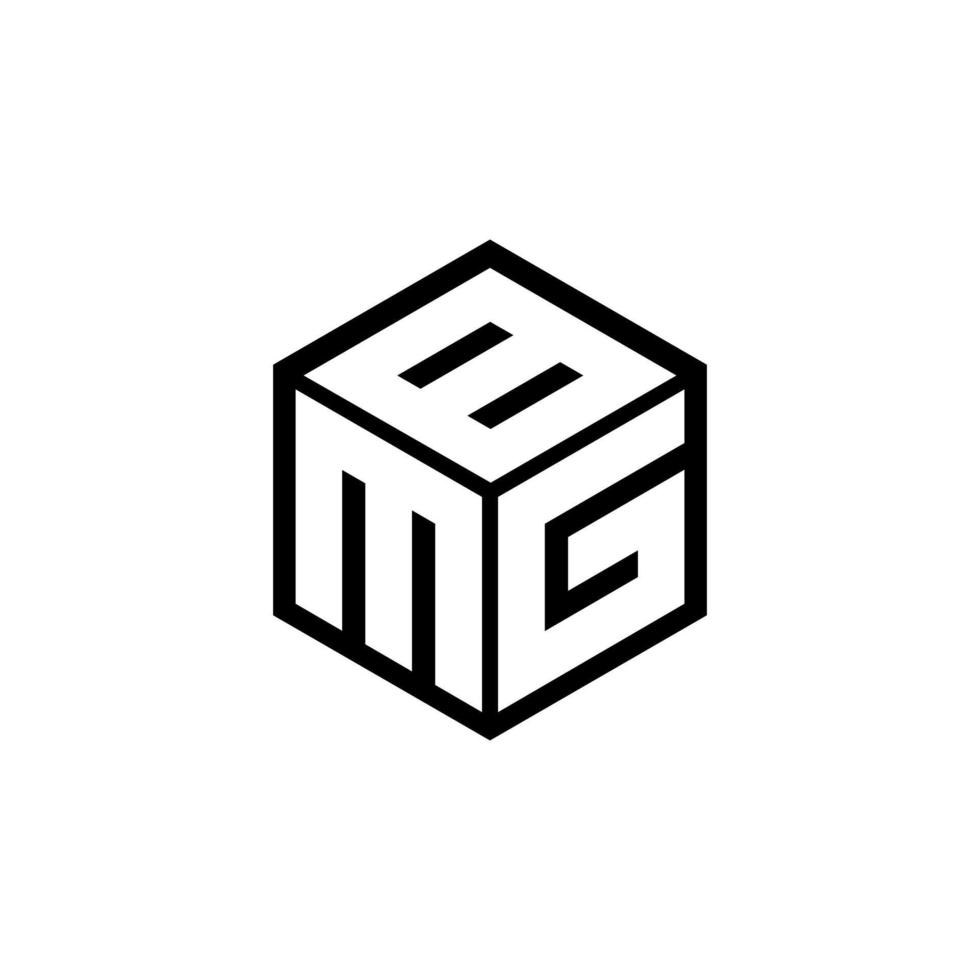 création de logo de lettre mgb avec un fond blanc dans l'illustrateur. logo vectoriel, dessins de calligraphie pour logo, affiche, invitation, etc. vecteur