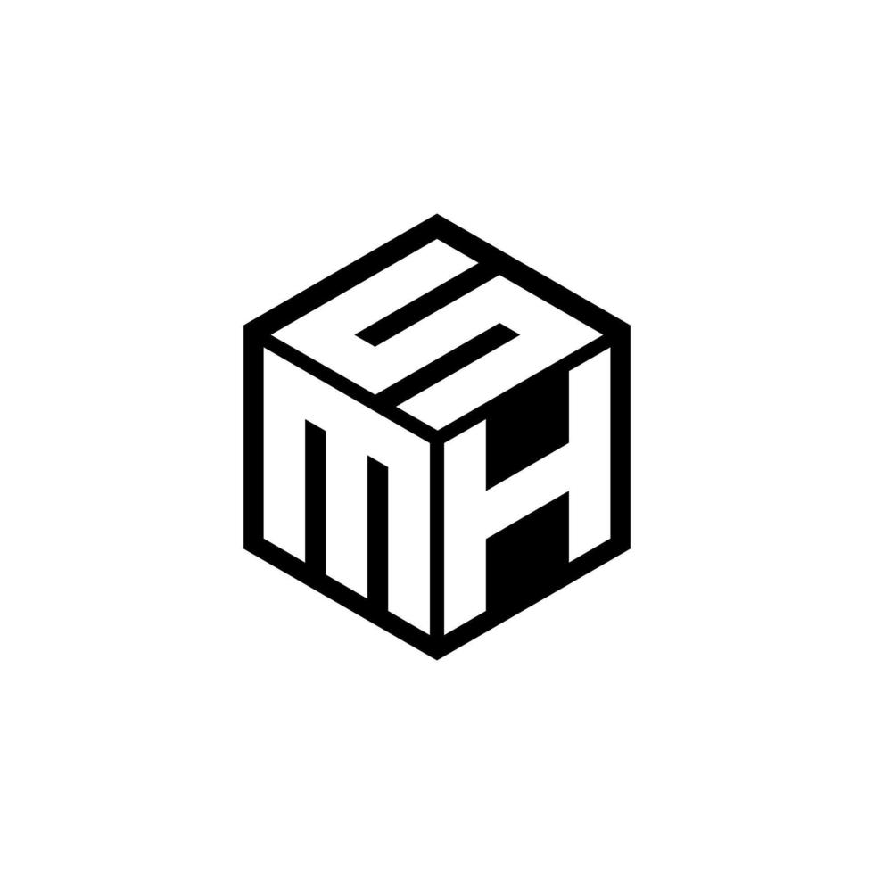 création de logo de lettre mhs avec un fond blanc dans l'illustrateur. logo vectoriel, dessins de calligraphie pour logo, affiche, invitation, etc. vecteur