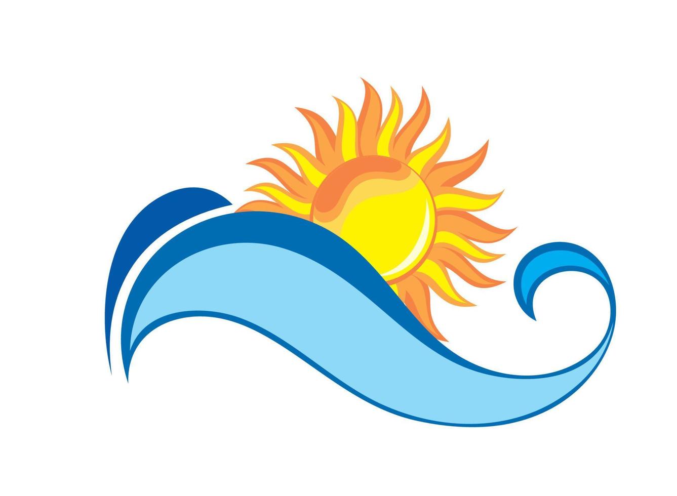 symbole du soleil avec des vagues vecteur