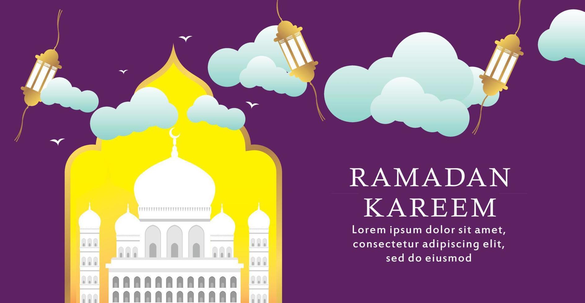 conception de bannière de ramadan kareem vecteur