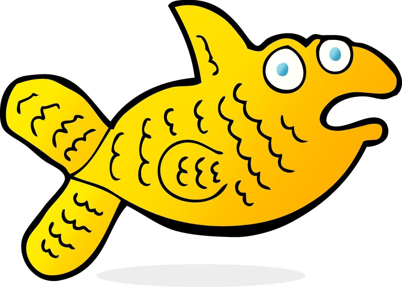 poisson de dessin animé de personnage de doodle vecteur