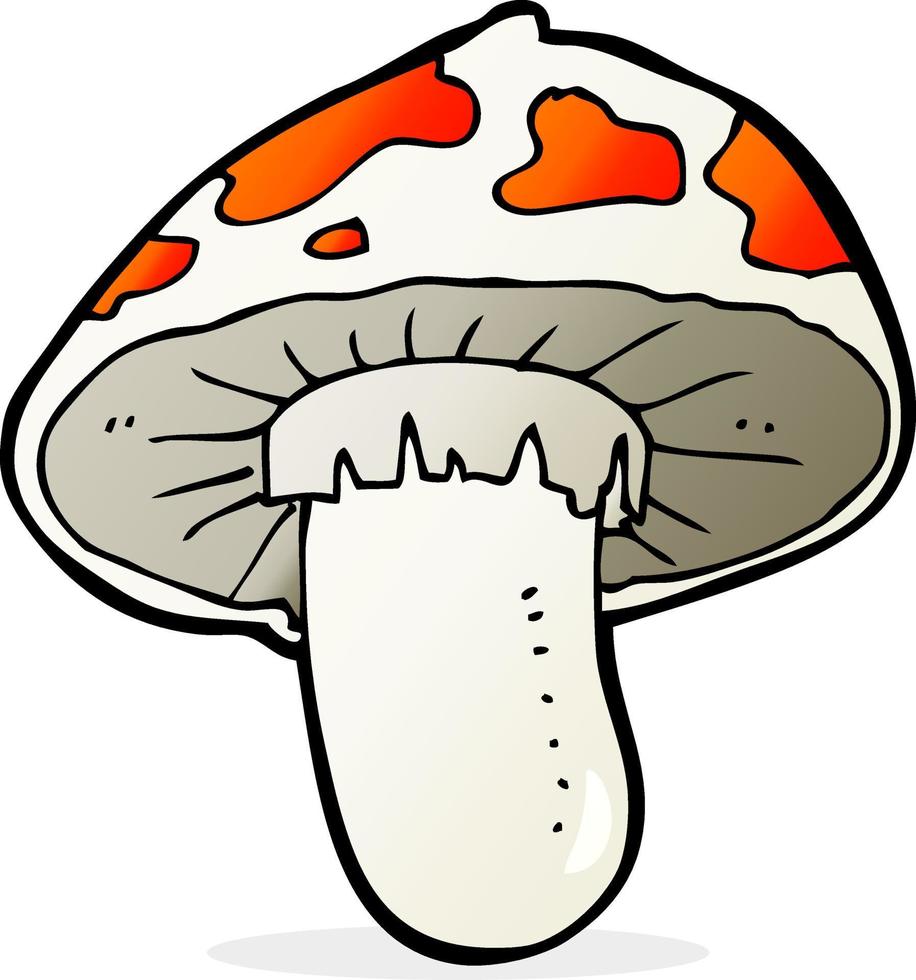 champignon vénéneux de dessin animé de griffonnage vecteur