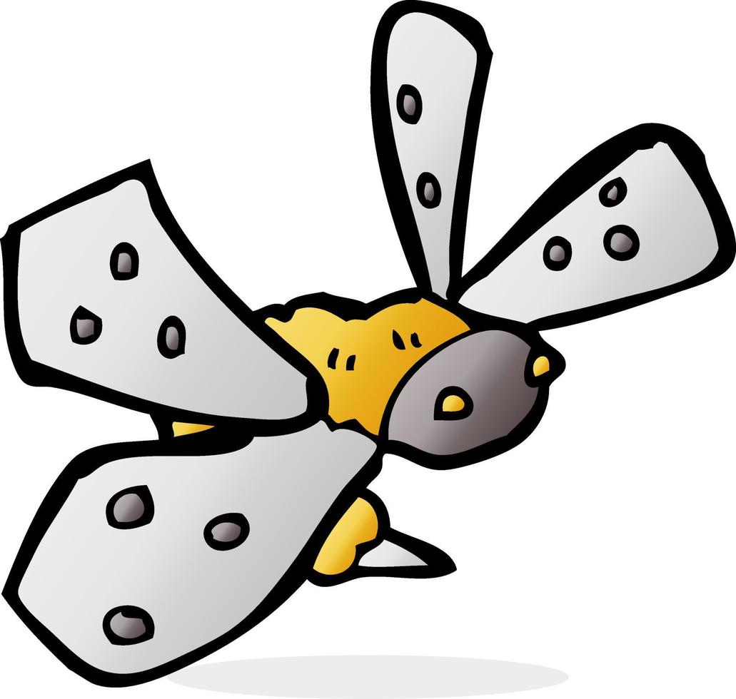 Doodle dessin animé abeille vecteur