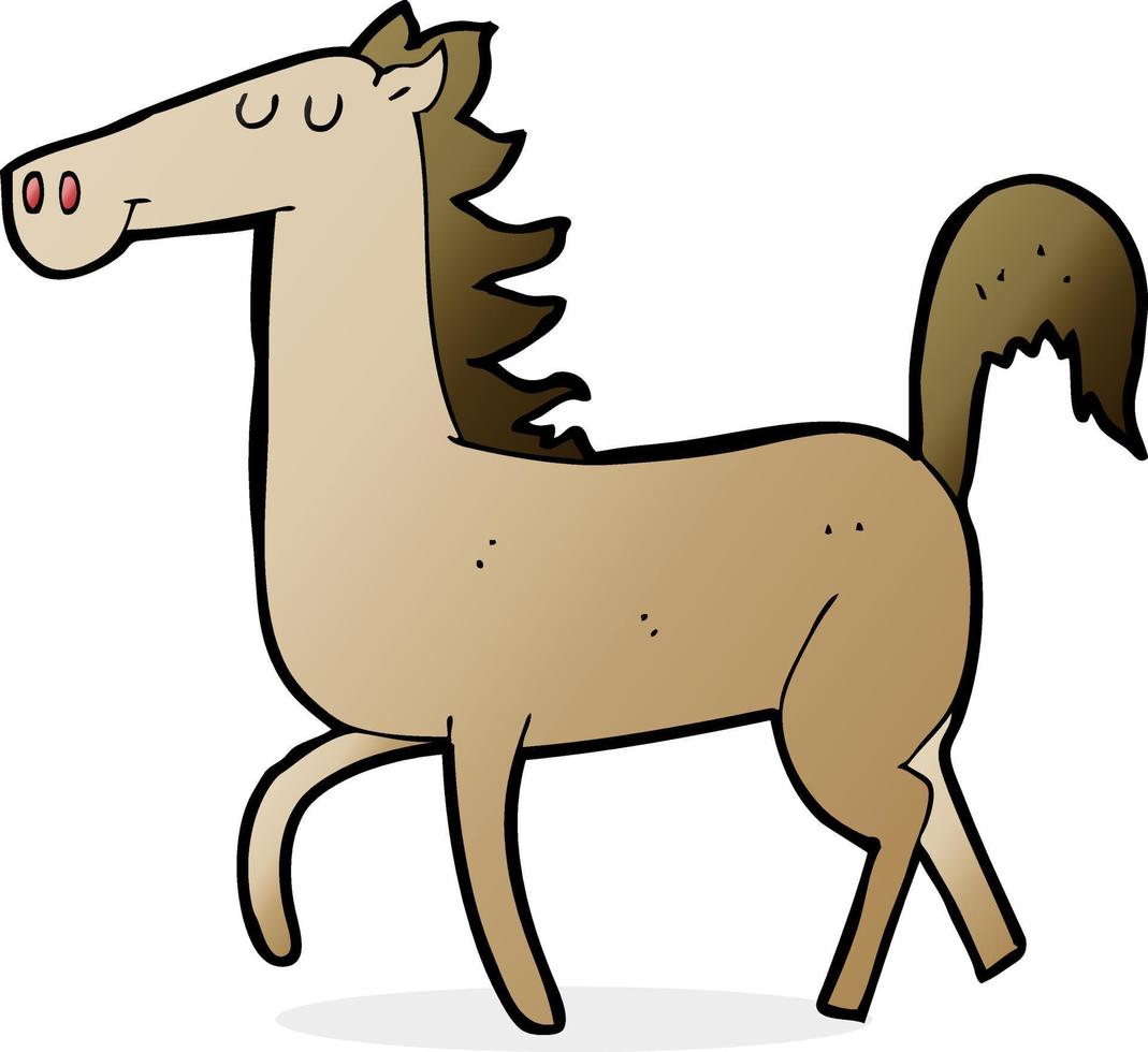 cheval de dessin animé de personnage de doodle vecteur