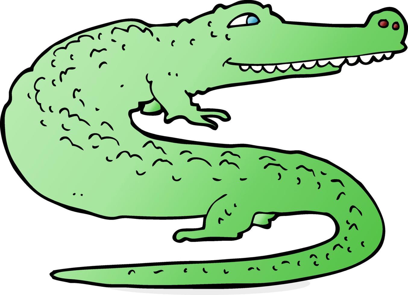 crocodile de dessin animé de personnage de doodle vecteur