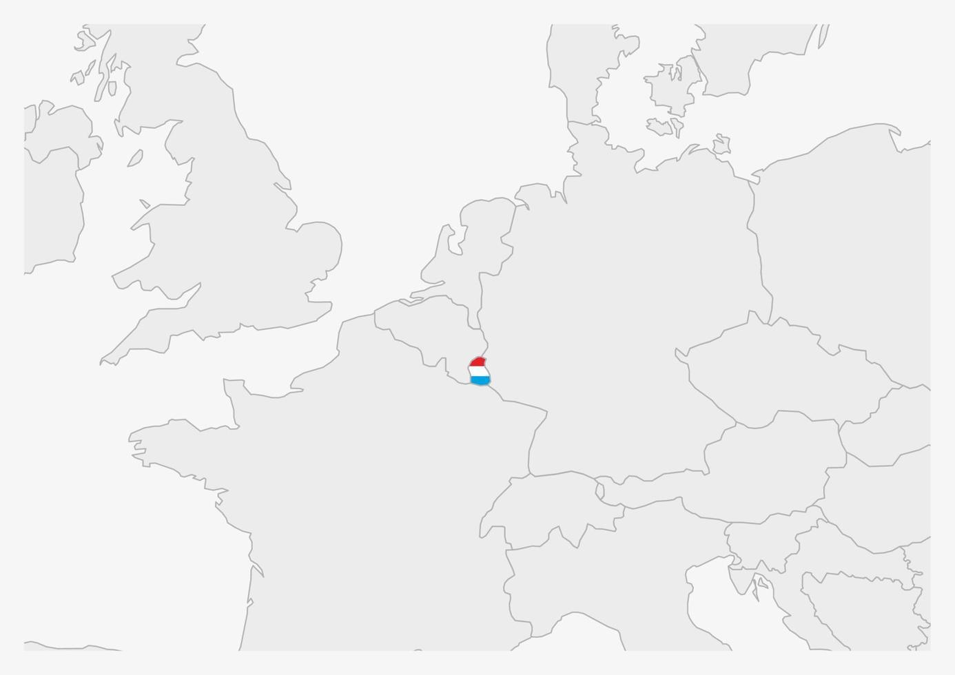 carte luxembourgeoise mise en évidence dans les couleurs du drapeau luxembourgeois vecteur