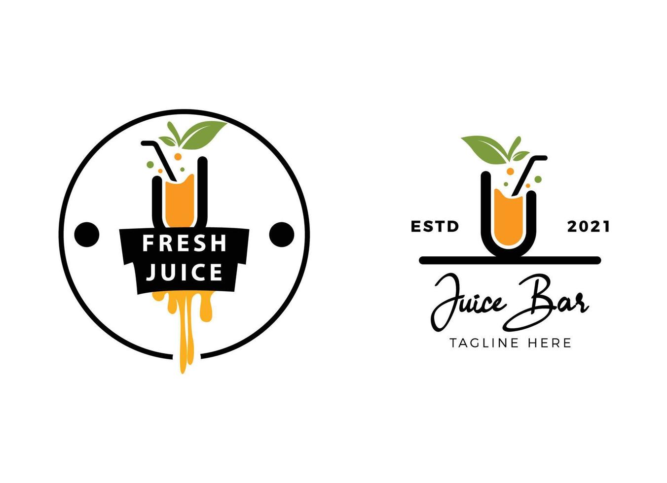 vecteur de logo de jus de fruits frais