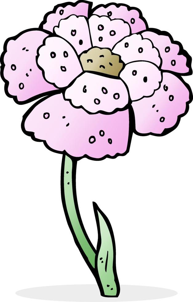 fleur de dessin animé de griffonnage vecteur