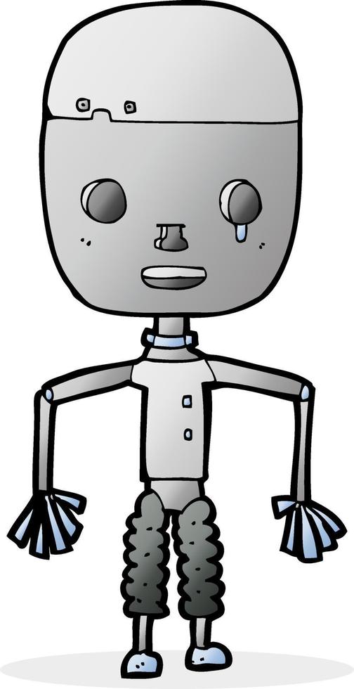 robot de dessin animé de personnage de doodle vecteur