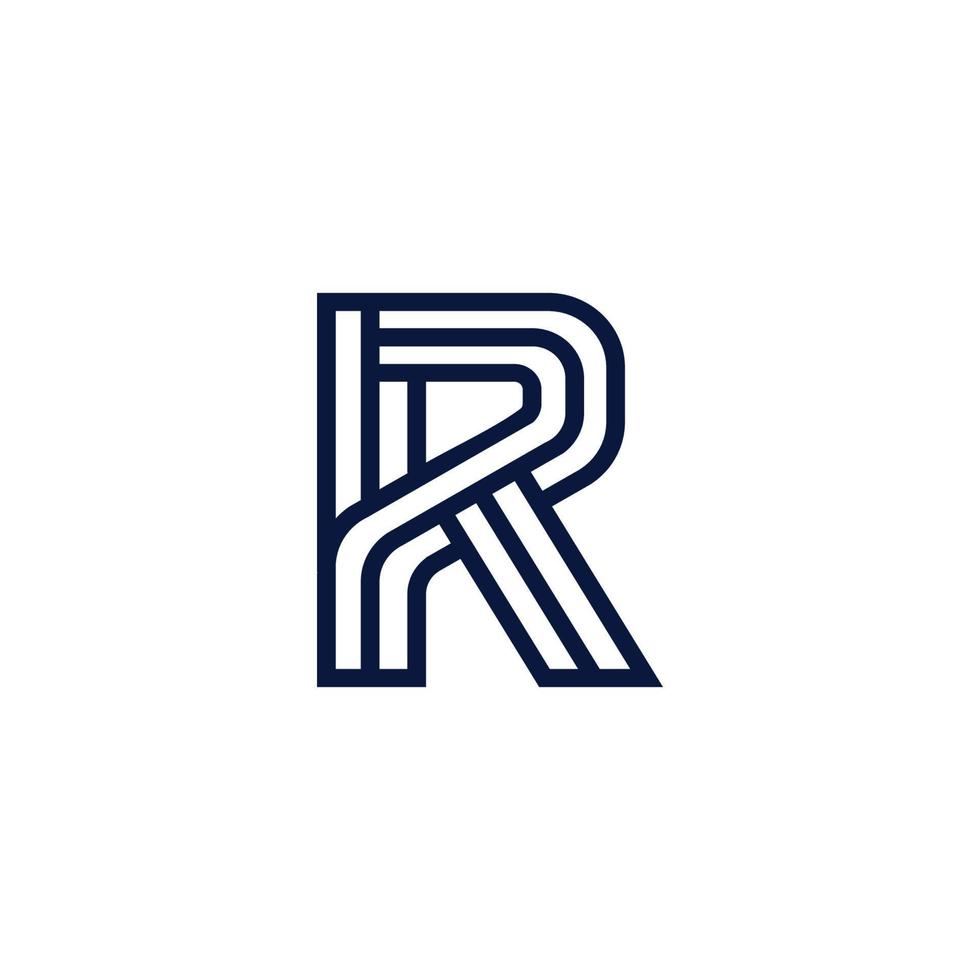 lettre r logo initial vecteur