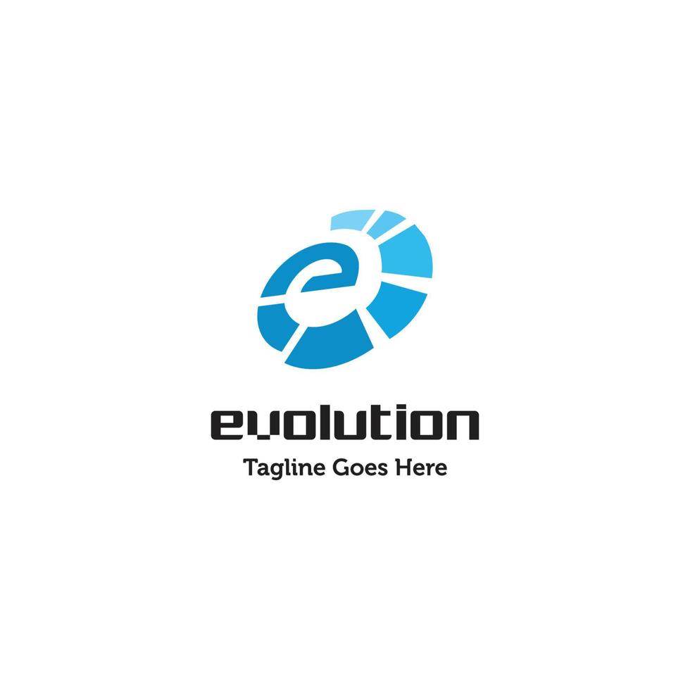 lettre e initiale pour le logo de l'évolution vecteur