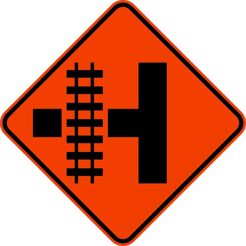 passage à niveau de passage à niveau de l'autoroute léger sur rail signe gauche vecteur