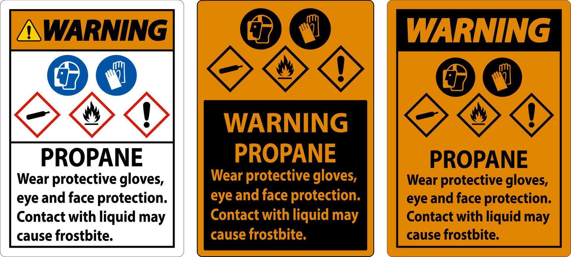 avertissement propane gaz inflammable ep ghs sign vecteur