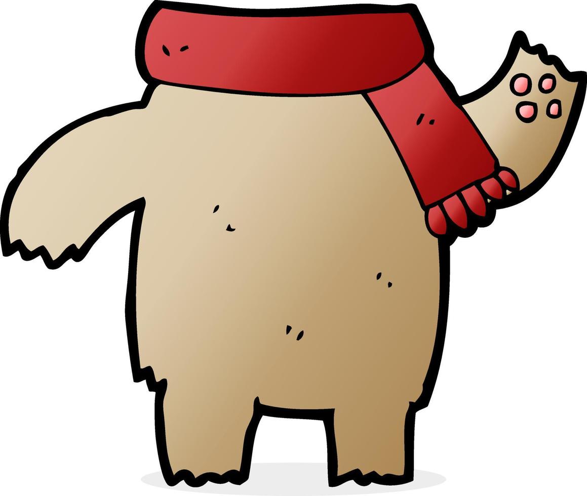 corps d'ours en peluche dessin animé doodle vecteur