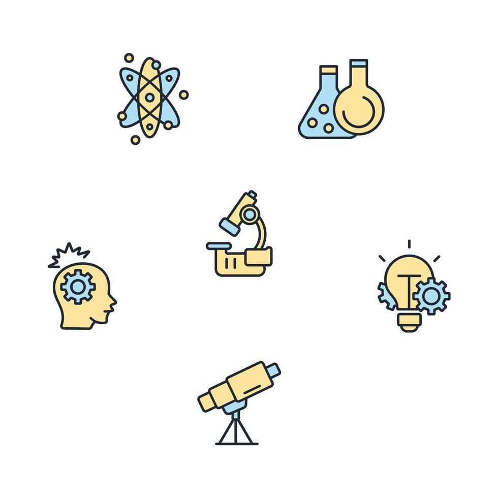 ensemble d'icônes scientifiques. éléments de vecteur de symbole de pack scientifique pour le web infographique