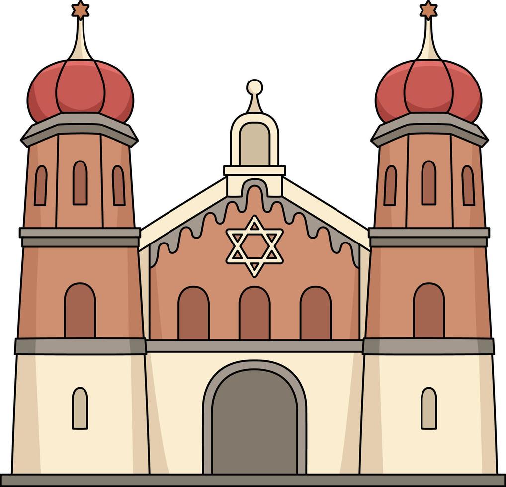 hanukkah église juive dessin coloré clipart vecteur