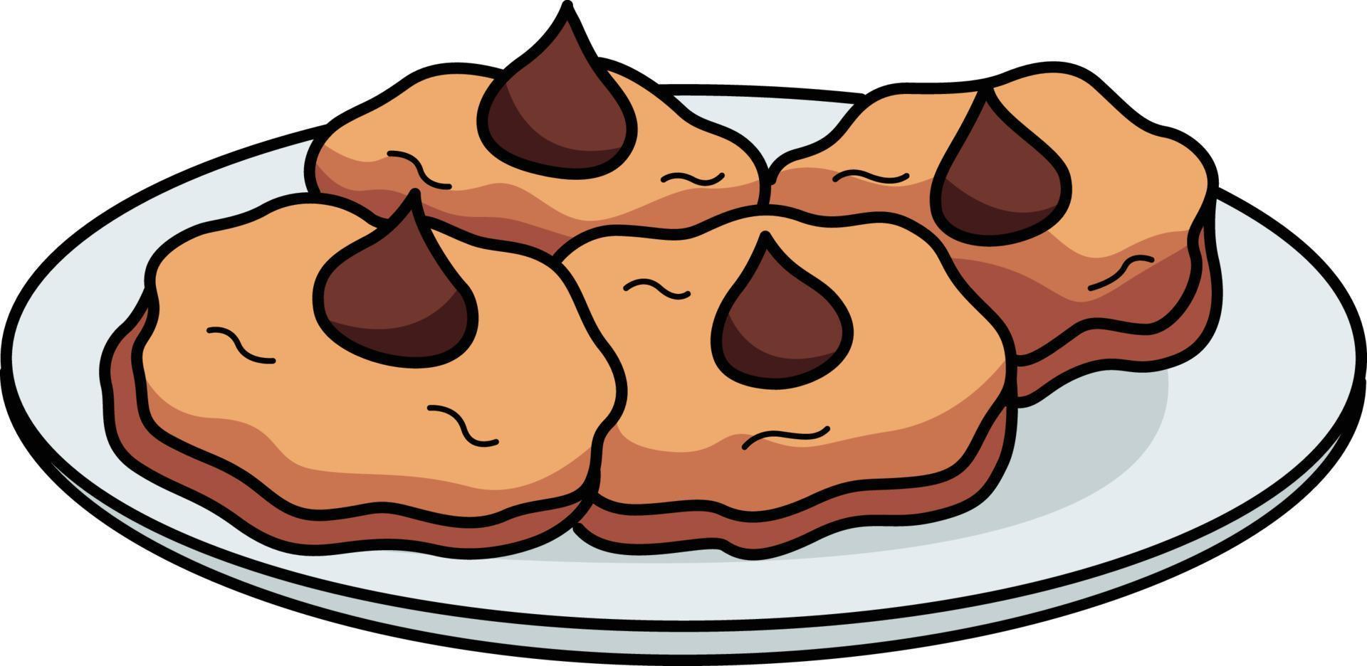 biscuits au chocolat dessin animé coloré clipart vecteur