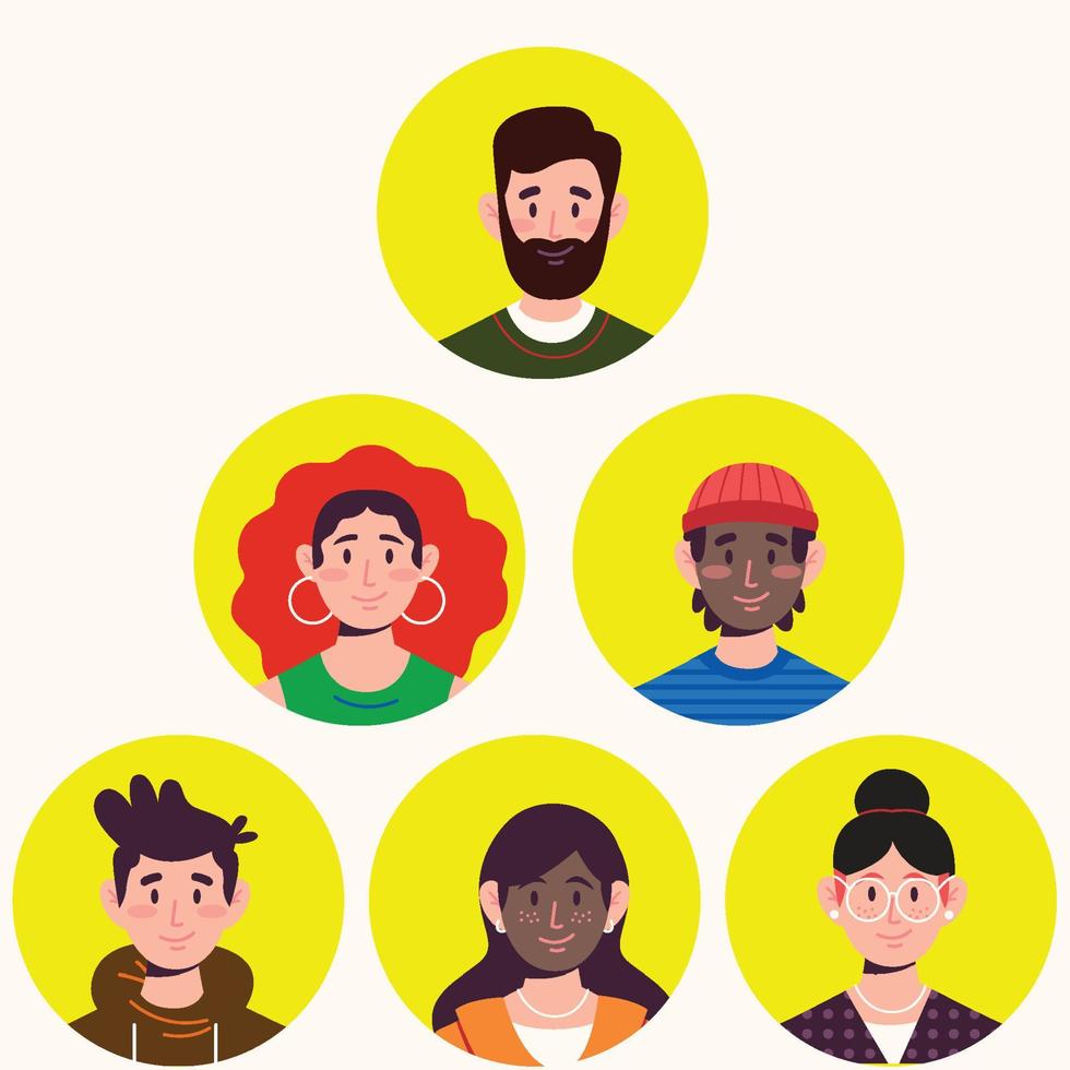 jeu d'icônes d'avatar de personnes vecteur