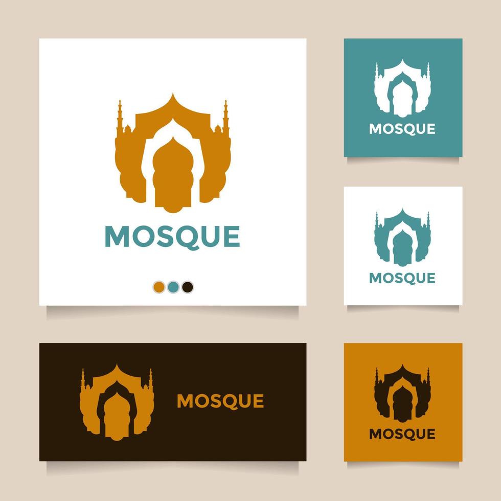 création de logo de mosquée vectorielle minimaliste créative et géniale. conception d'illustration d'icône de mosquée de luxe vecteur