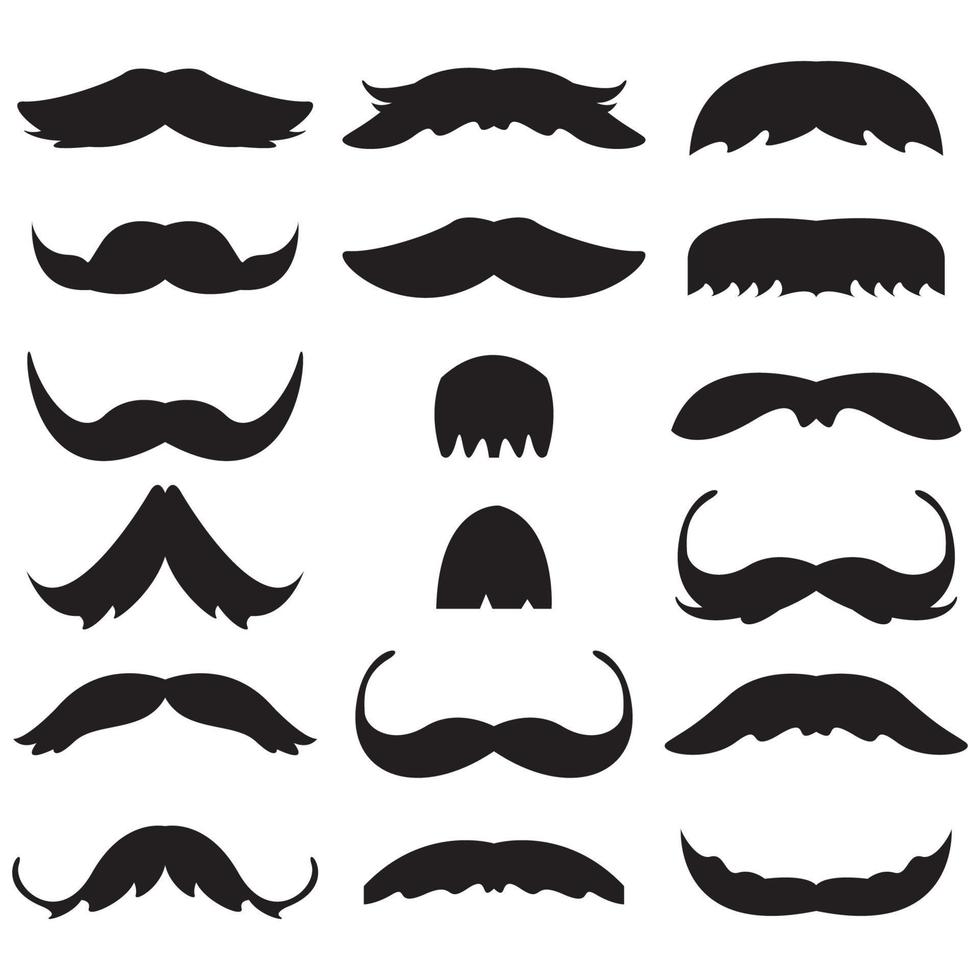 collection de moustaches avec différents types de formes vecteur