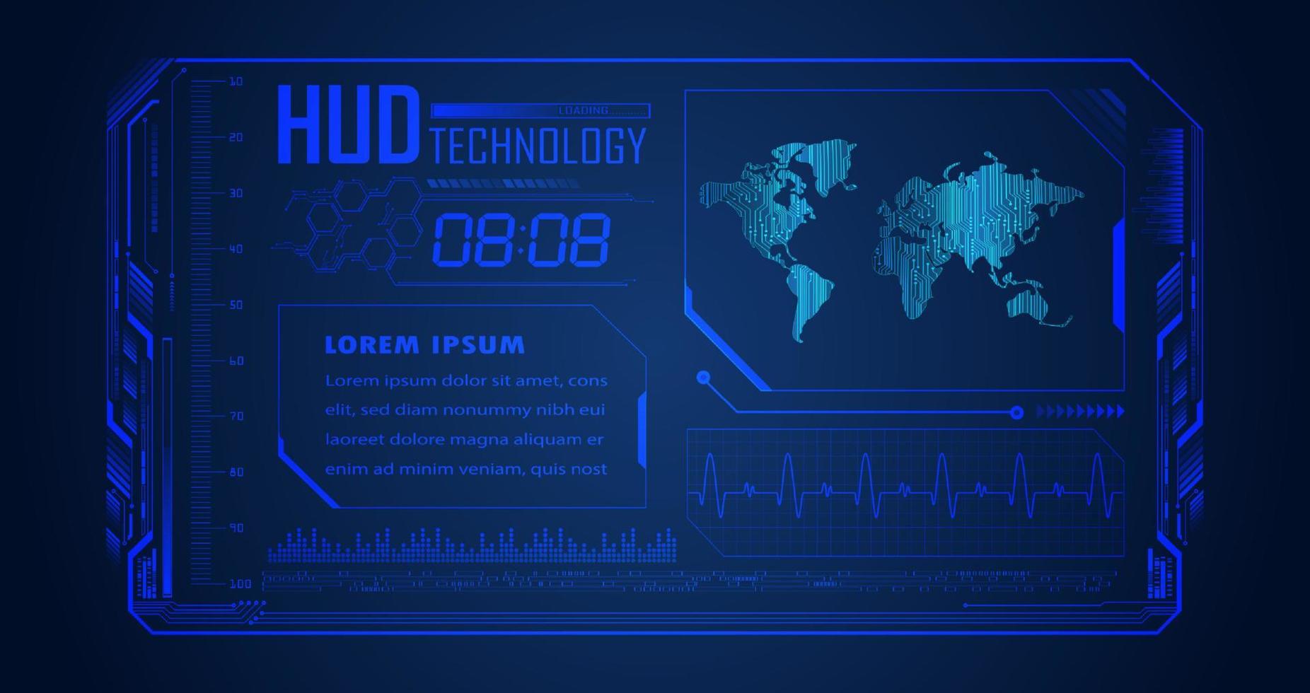 fond de technologie hud moderne vecteur